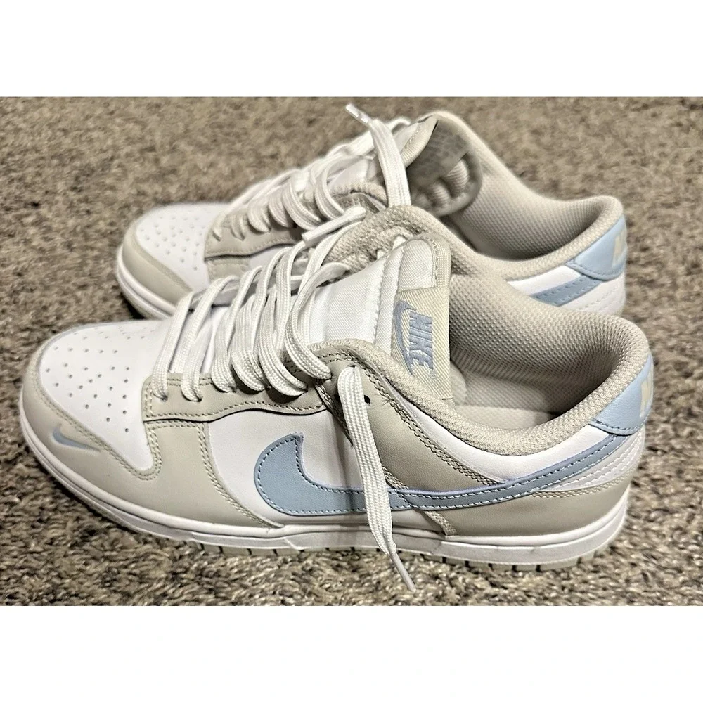 Nike womens dunk low light bone armory blue